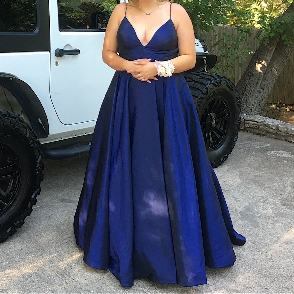 Sherri Hill Navy Blue Prom Dress Size 18